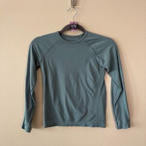 Athleta Girl Green Seamless Long Sleeve Tee
